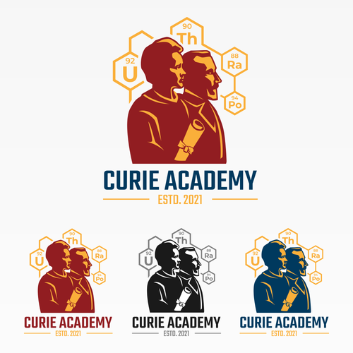 Red and yellow logo with the title 'Logo Concept for a High School.'