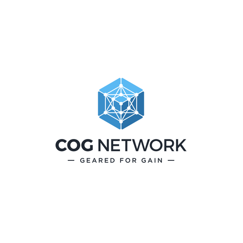 带有“COG NETWORK”标题的立方体标志