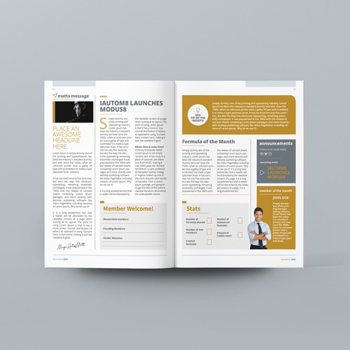 Newsletter design with the title 'Newsletter Template'