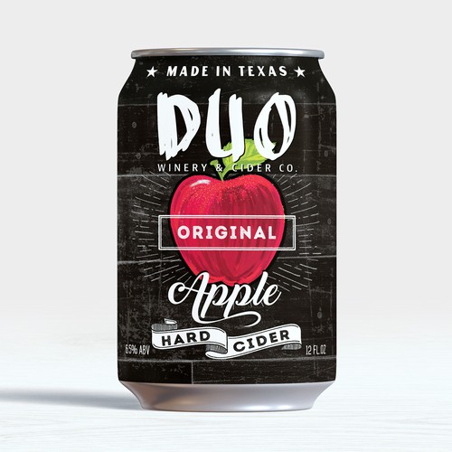 Art packaging with the title 'Hard CIder Canned Alcoholic drink'