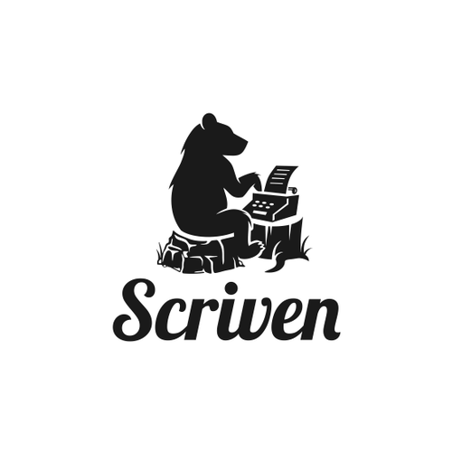 Bear logo with the title 'Vintage, Trendy design for copywriting/marketing firm'