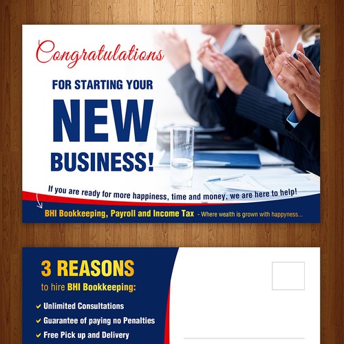 Wealth design with the title 'Postcard Design'