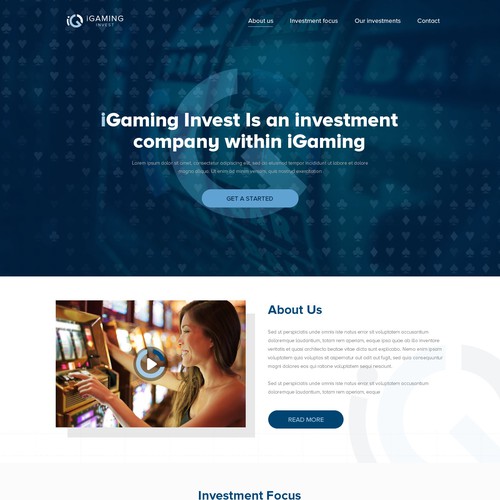 Poker design with the title 'iGaming Invest'
