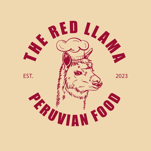 Llama logo with the title 'Logo design for a Restaurant'