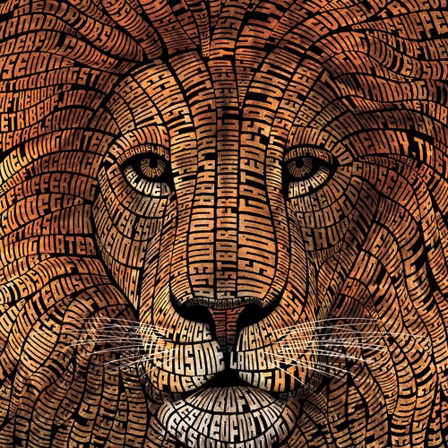 Typography illustration with the title 'Typography Lion Illustration'