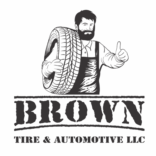 Workshop design with the title 'Brown Tire & Automotive LLC'