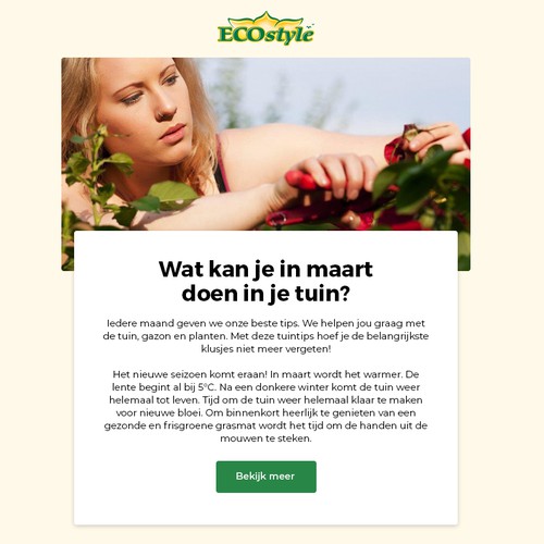 Newsletter design with the title 'Eco Green Newsletter Design'