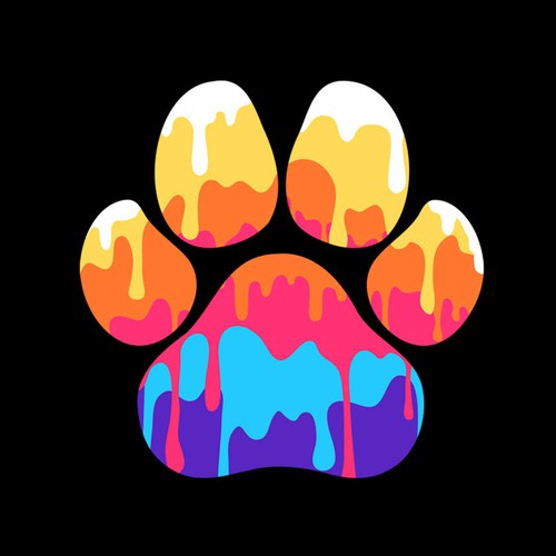 Gamer design with the title 'Paw logo color melted'
