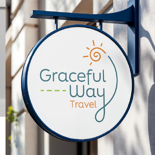 Vacation logo with the title 'Graceful Way Travel Logo Design'