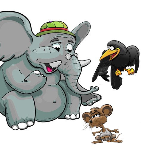 Animal character artwork with the title 'zoo'