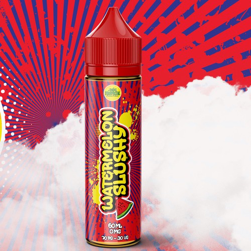 Tropical label with the title 'Tropical Premium E-Juice'