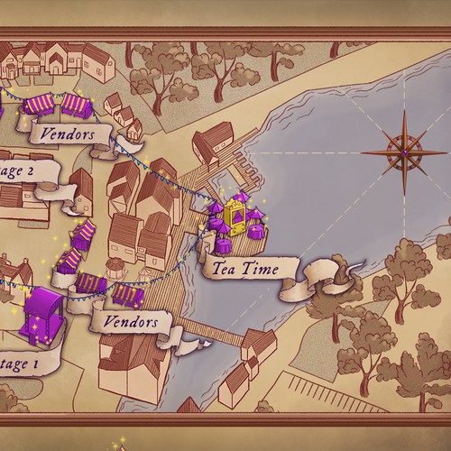 Event artwork with the title 'Festival map in fantasy style'