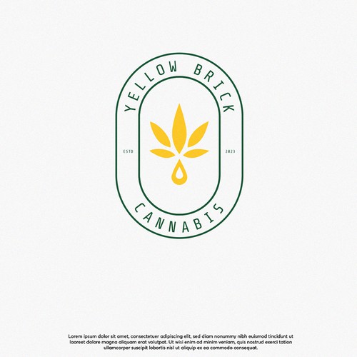Brick design with the title 'Yellow Brick Cannabis'