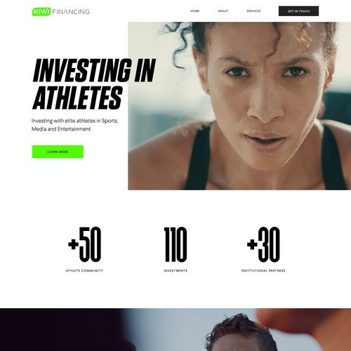 Athletic design with the title 'Luxurious Site for Financing Company Servicing Professional Athletes & Entertainers'