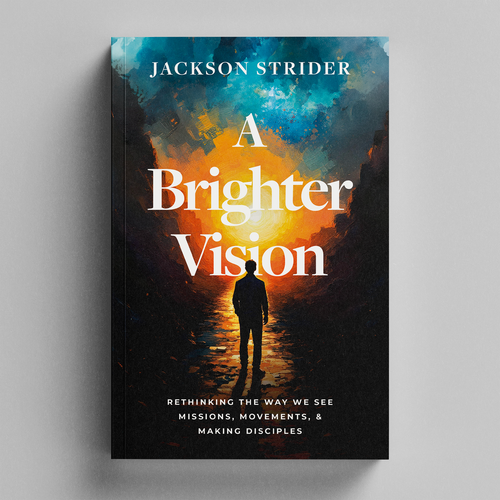 White book cover with the title '"A Brighter Vision" Book Cover Design'