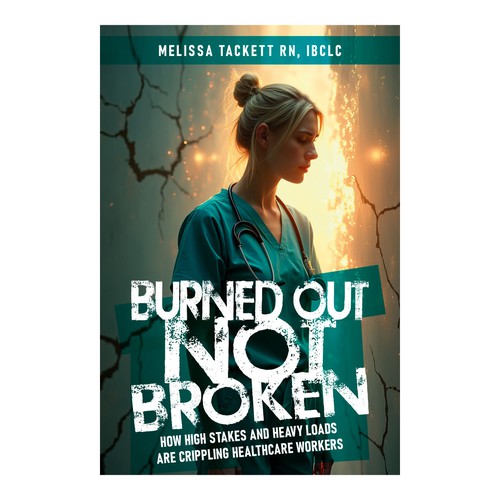 Nurse design with the title 'Burned Out NOT broken Cover book'