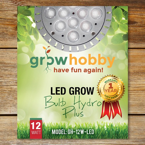 Hobby design with the title 'Box Labels for Hydroponic Light'