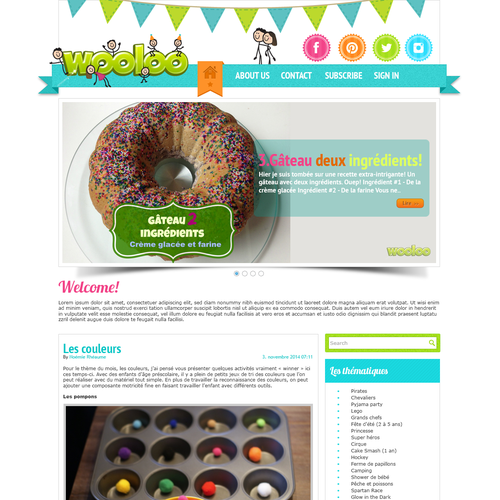 Bright website with the title 'Family Blog Makeover - Wooloo'