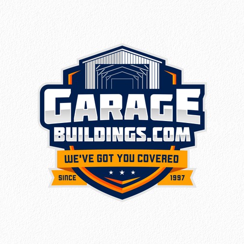 Garage design with the title 'Logo Re-Branding For National Building Supplier'