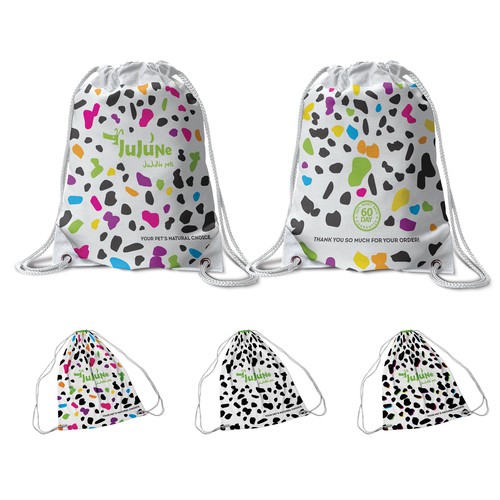 Toy packaging with the title 'String bag for pet toys'