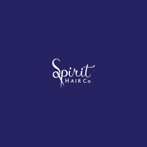 Black hair salon logo with the title 'Spirit hair logo'