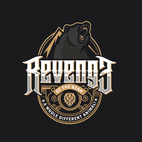Hand-lettered logo with the title 'Logo for Revenge of the Bear brewery'