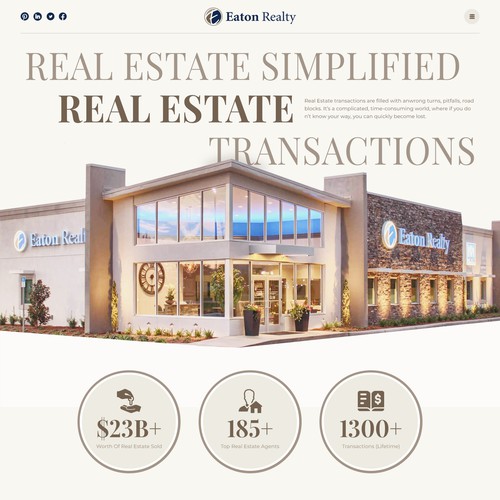 Best design with the title 'Real Estate Homepage Design'