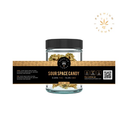 Sophisticated label with the title 'Label Design | Premium Flower'