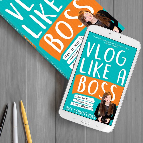 Modern book cover with the title 'Vlog Like a Boss'