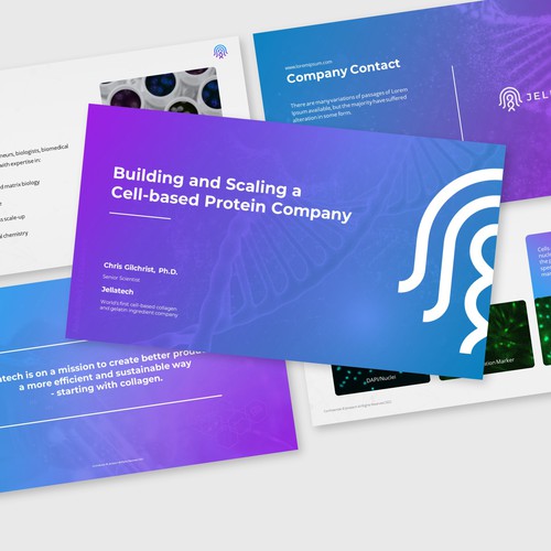 Biotech design with the title 'Template Powerpoint Biotech Startup'