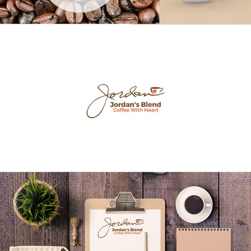 Coffee cup logo with the title 'logo for a coffee blend'