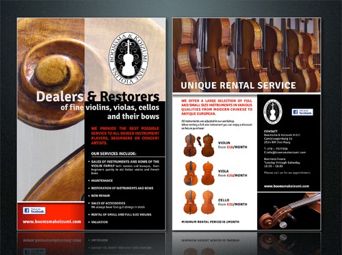 Violin design with the title 'Violinmakers Flyer design'