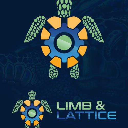 Sea turtle design with the title 'Limb & Lattice Logo'