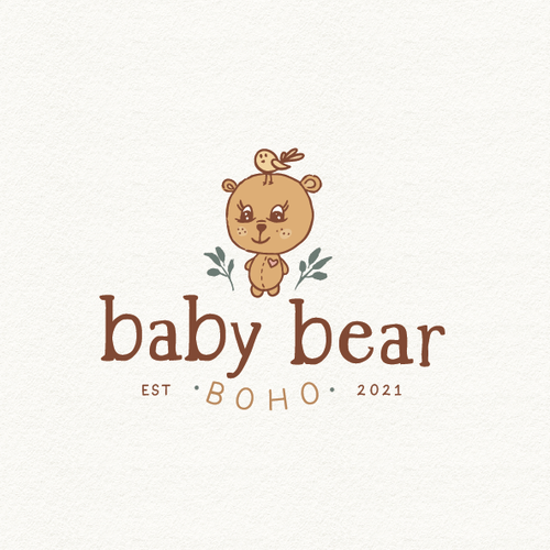 Bear logo with the title 'Baby bear boho'