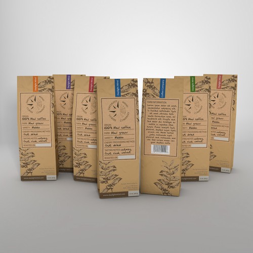 Label packaging with the title 'Natural handmade looking packaging'