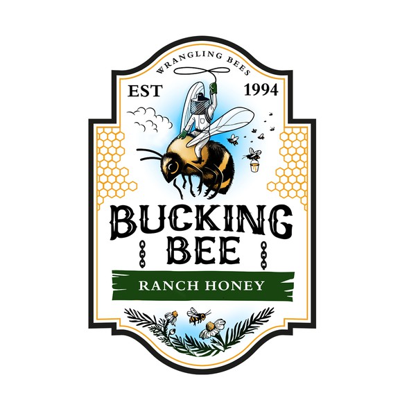 Honey logo with the title 'Bucking Bee'