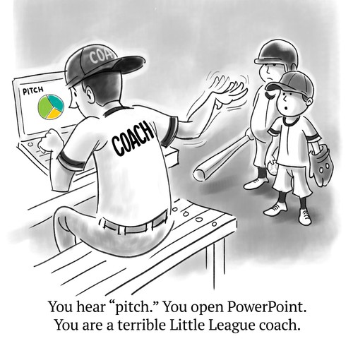 Comic artwork with the title 'Community Contest: ‘Life of an Entrepreneur’ Cartoons & Memes!'