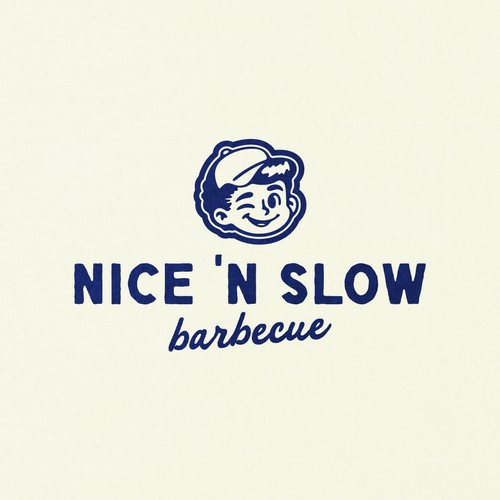 Design with the title 'Visual Identity for Nice 'N Slow Barbecue'