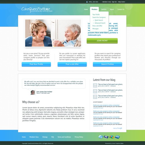Community website with the title 'Community Site Design'