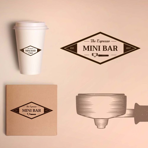 Espresso logo with the title 'Retro logo for a coffee shop'