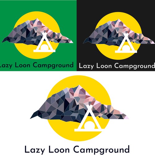 Low poly logo with the title 'Camp site logo'