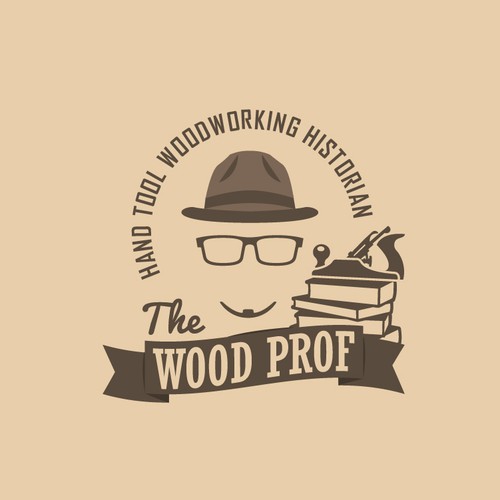Professor logo with the title 'Vintage Logo for Professor of Woodworking'