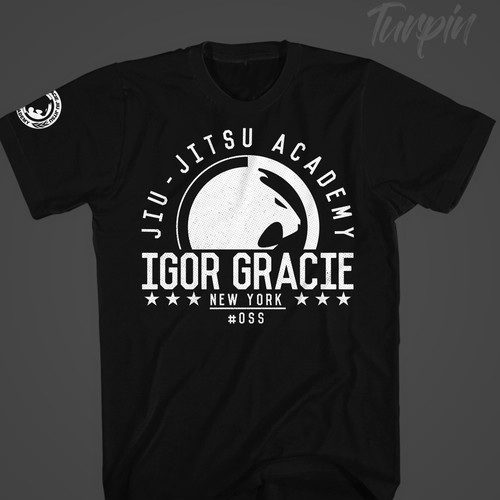 Distressed t-shirt with the title 'Igor Gracie Jiu-Jitsu Academy'