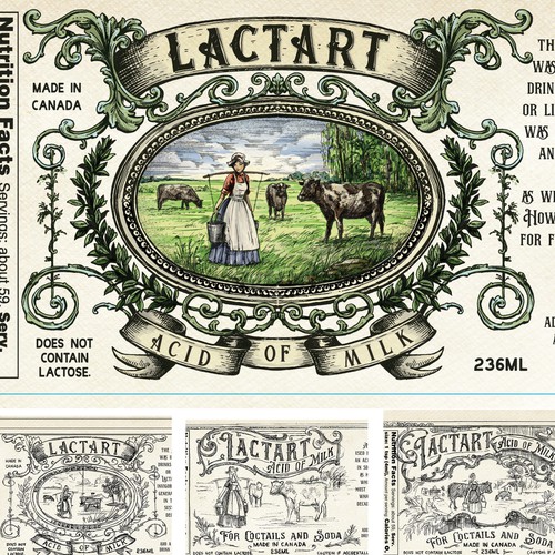 Victorian design with the title 'Vintage hand drawn label'