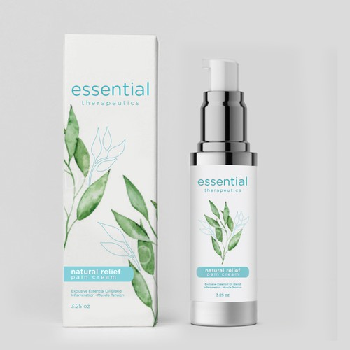 Blue label with the title 'Essential. Packaging Design'