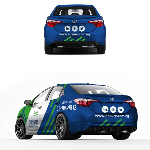 Vinyl wrap design with the title 'Ensure car wrap'