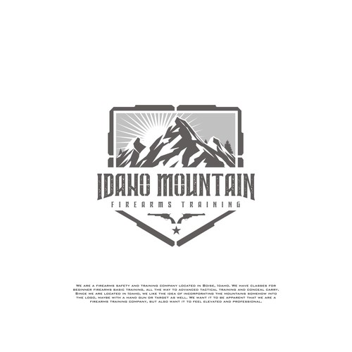 Shooting logo with the title 'Idaho Mountain - Logo Proposal'