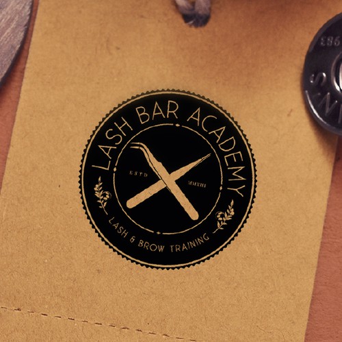 Eyelash design with the title 'Lash Bar Academy'