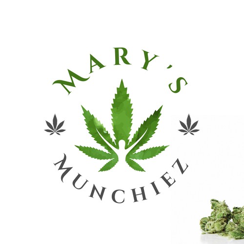 Leaf logo with the title 'Medical marijuana bakeshop'