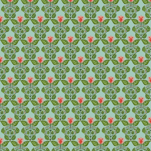 Art Nouveau design with the title 'Good Morning Mr. Hoffmann (pale blue)'